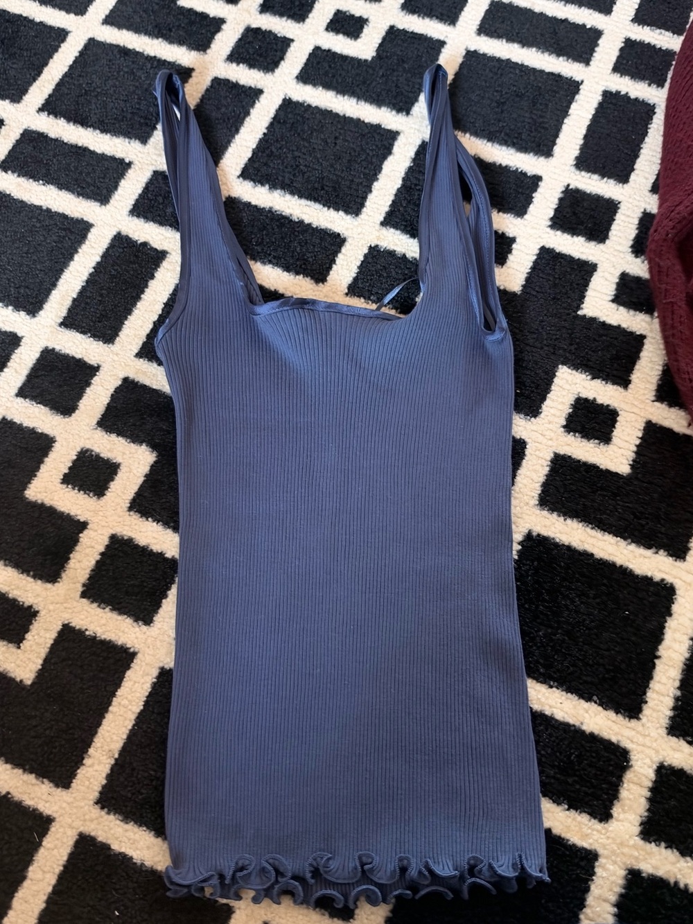 Zara Navy Blue Ribbed Tank Top – Approx. Small